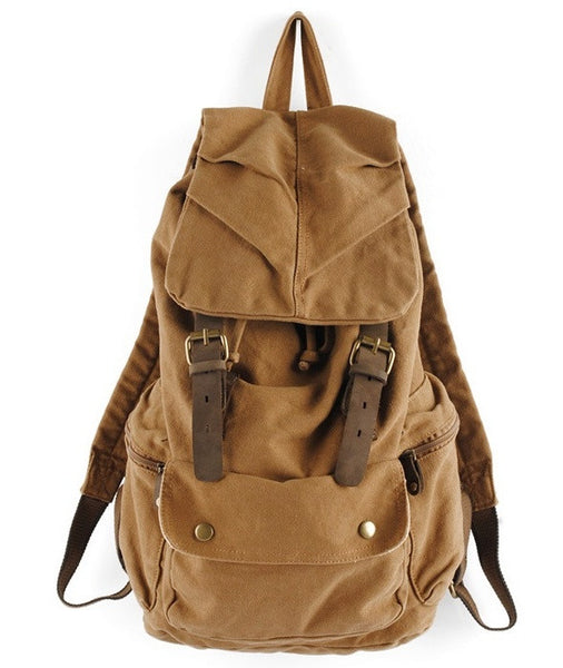 Heavy Duty Genuine Leather & Canvas Military Rucksack | Serbags