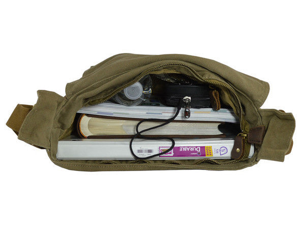 military style canvas messenger bag bookbag 