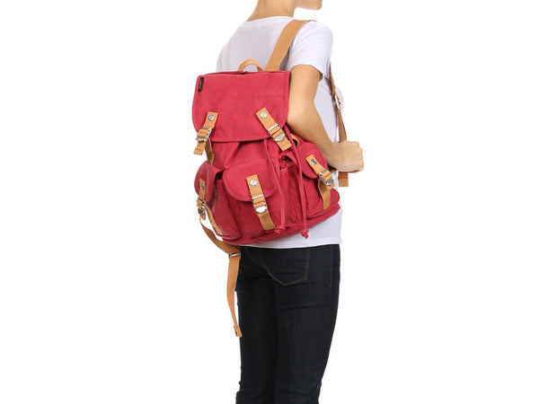 Multi Pocket Canvas Rucksack for School and Outdoor - Serbags - 5