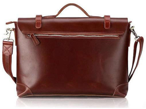 Selvaggio Reddish Brown Leather Messenger Bag 16