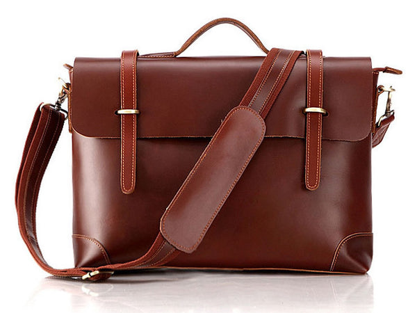 Selvaggio Reddish Brown Leather Messenger Bag 16