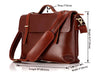 Selvaggio Reddish Brown Leather Messenger Bag 16" Laptop - Serbags - 3