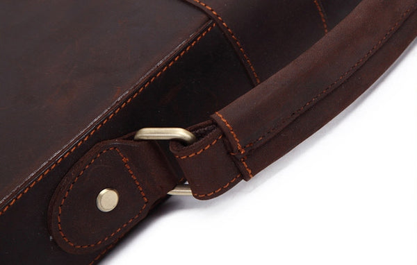 Single Buckle Leather Briefcase Messenger