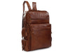Soft Leather Multipocket Travel Back Pack - Large Front Pocket
