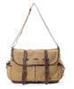 Large Waxed Travel Canvas & Leather Messenger Bag - 17" Laptop