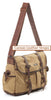 Large Waxed Travel Canvas & Leather Messenger Bag - 17" Laptop