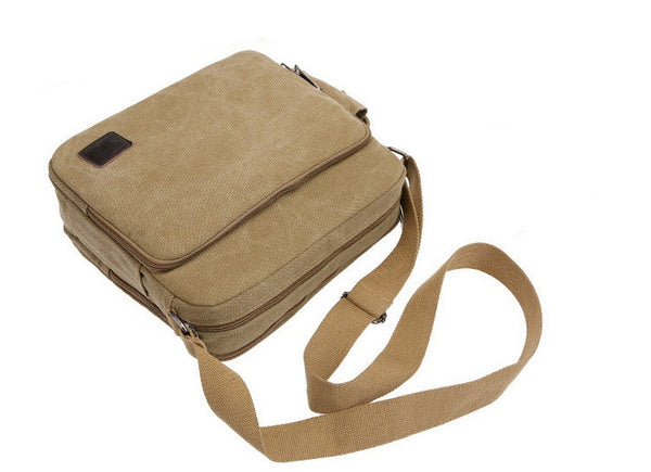 Multifunctional Mens Canvas Messenger Bag Crossbody Travel Bag