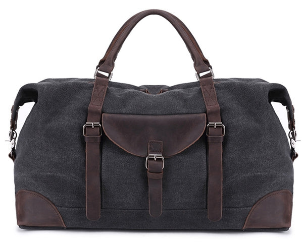 Travel Canvas Leather Duffle with Thick Leather Handles