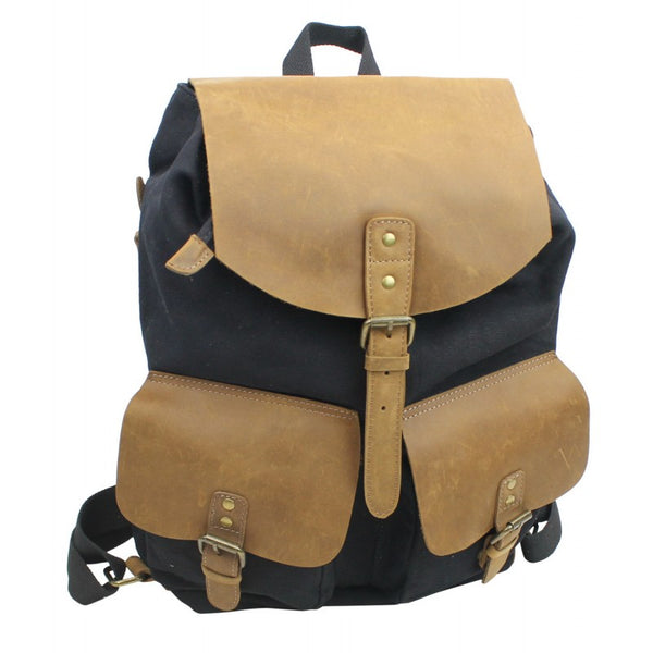 Old School Canvas & Leather Rucksack