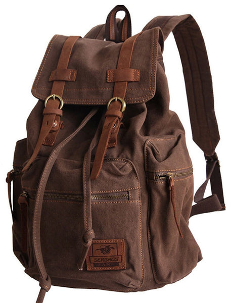 sturdy dark brown vintage hiking backpack