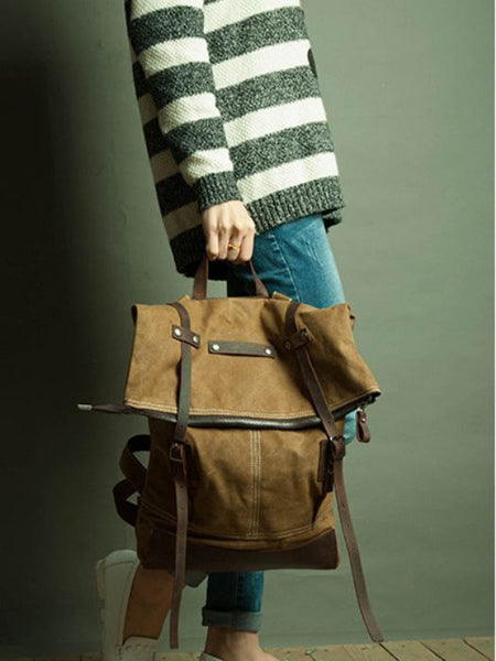 Retro Style Premium Canvas Rucksack Old-Fashioned