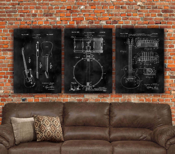 Music Patent Print Set On Canvas Holy Cow Canvas