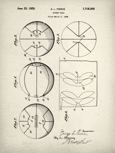 Basketball Patent Print Art On Canvas Holy Cow Canvas