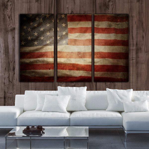 American Flag Wall Art Holy Cow Canvas