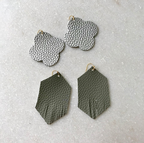 DIY Leather Earrings, how to make leather earrings