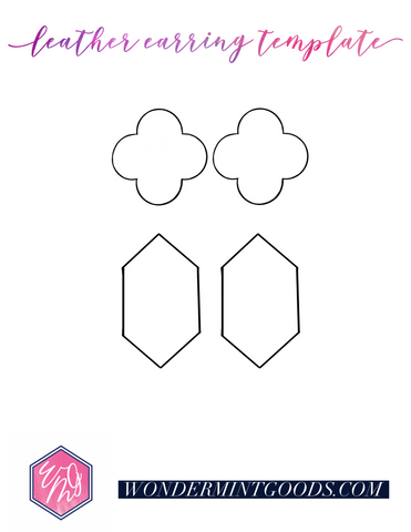 Leather Earring Printable Template