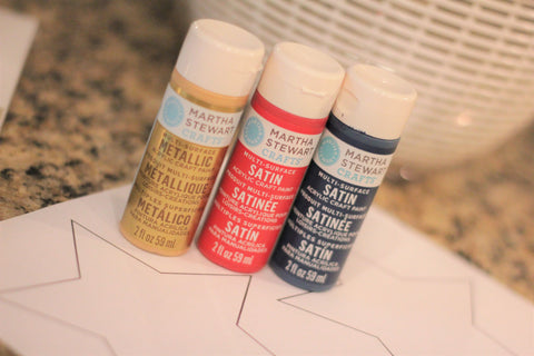 Martha Stewart Paints, Acrylic Paints, Red, white and blue crafts