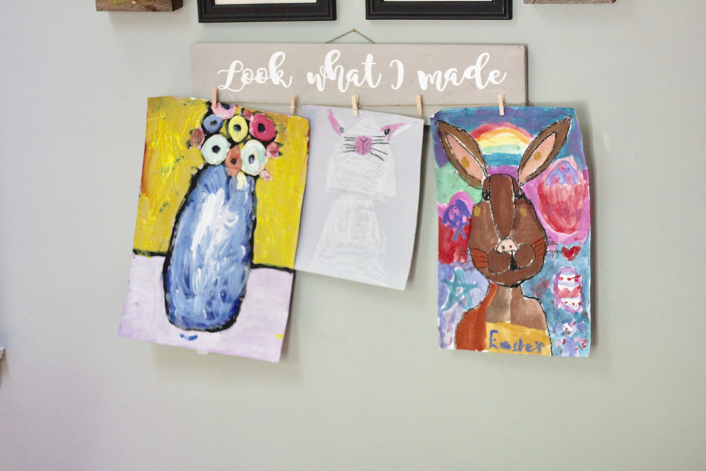 Look What I Made Sign, Kids Artwork Display, Hanging Kids Artwork