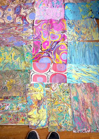 Samples of my Marbled Fabric - very colorful and fun!