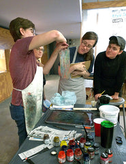 Fabric Marbling Class with Melissa DeLisio at COntempory Craft, Pittsburgh