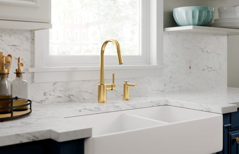 moen align brushed gold faucet touchless