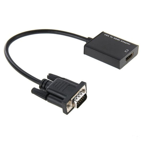 Full HD 1080P VGA Male to HDMI Female Converter Adapter Cable with Audio Cable & USB Cable, Length: 20cm