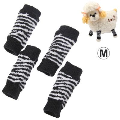 Black and White Stripe Style Pet Dog Cat Socks, Size: M