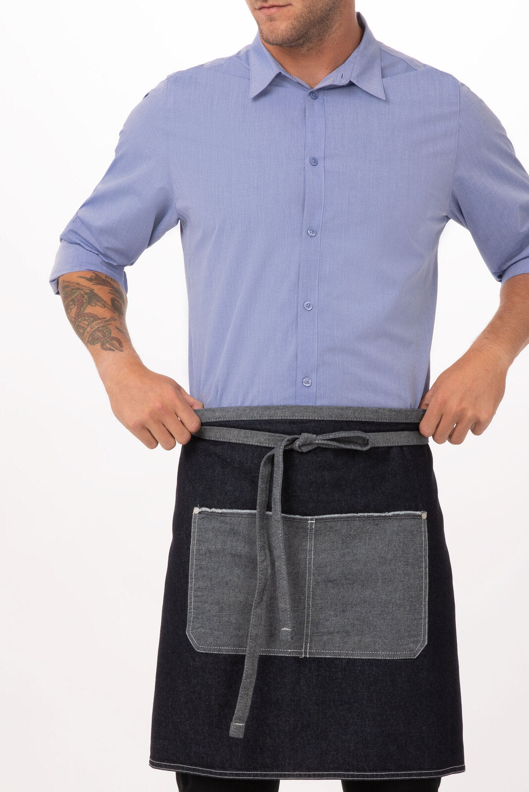 Chef Works Bronx Denim Half Waist Apron-(AW044)
