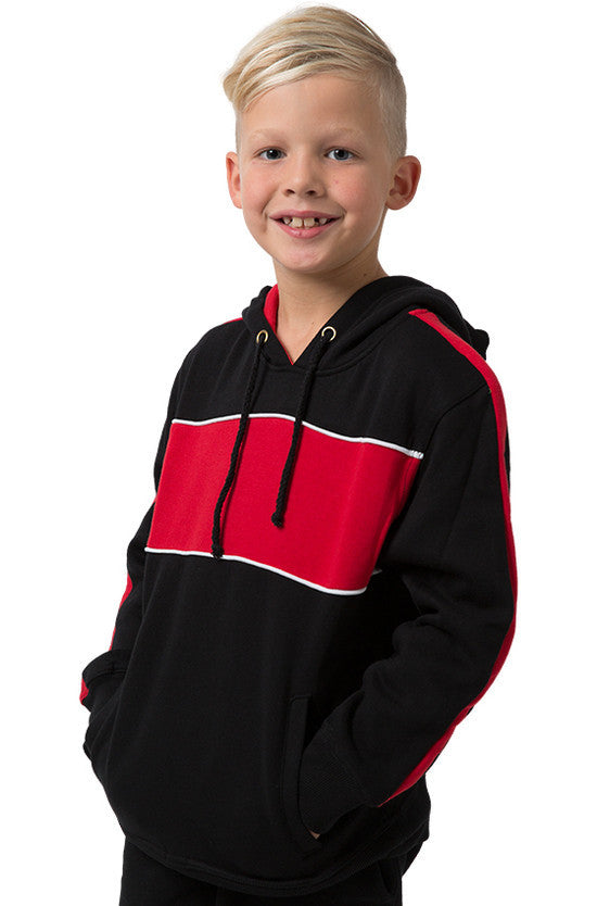 Be Seen-Be Seen Kids 3 Toned Hoodie-Black-Red-White / 6-Uniform Wholesalers - 13