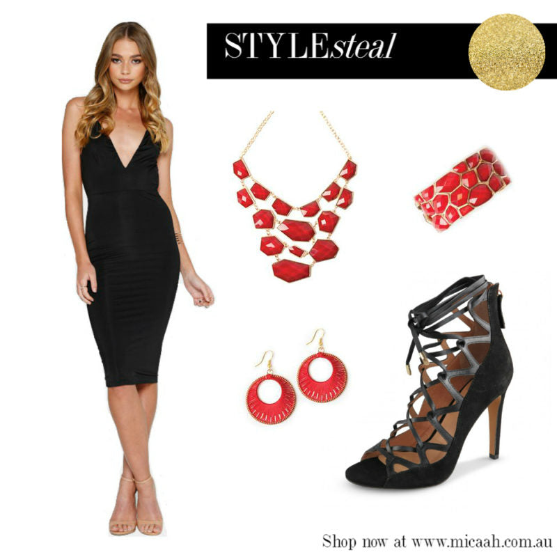 Ways to Wear a LBD - Black and Red Accessories