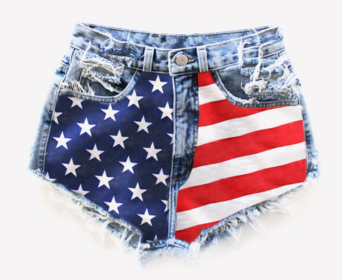 617 Vintage American Flag Shorts