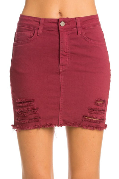 Kiara Distressed Denim Skirt