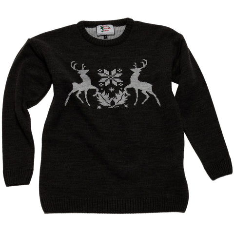 boys black christmas stag pullover