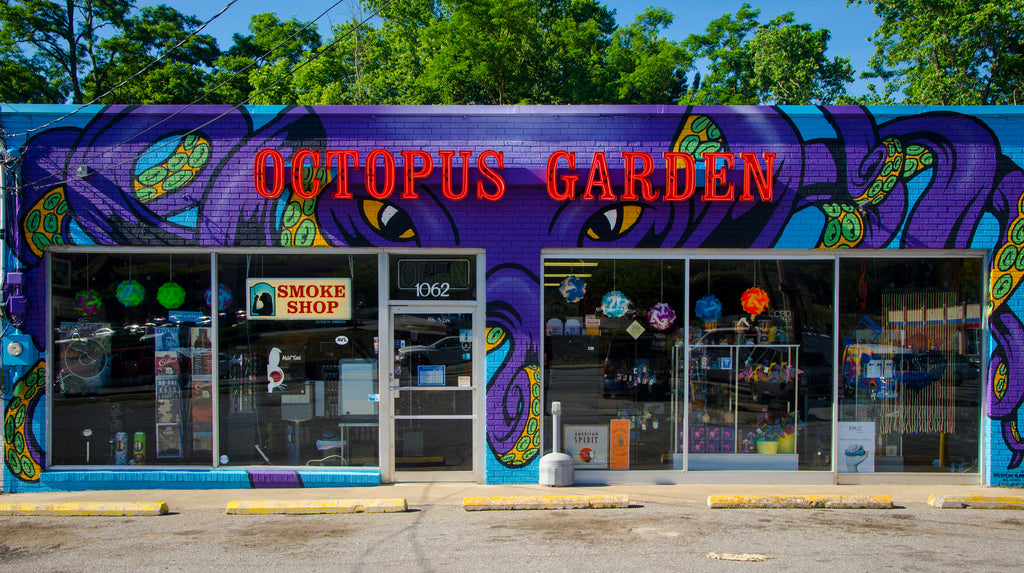 An Image of the Front of the Octopus Garden Smokeshop on Patton Ave in Asheville, NC