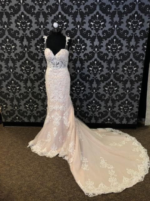 Stella York 6590 SAGE Women's Wedding Dress Lace/Beading Size 8