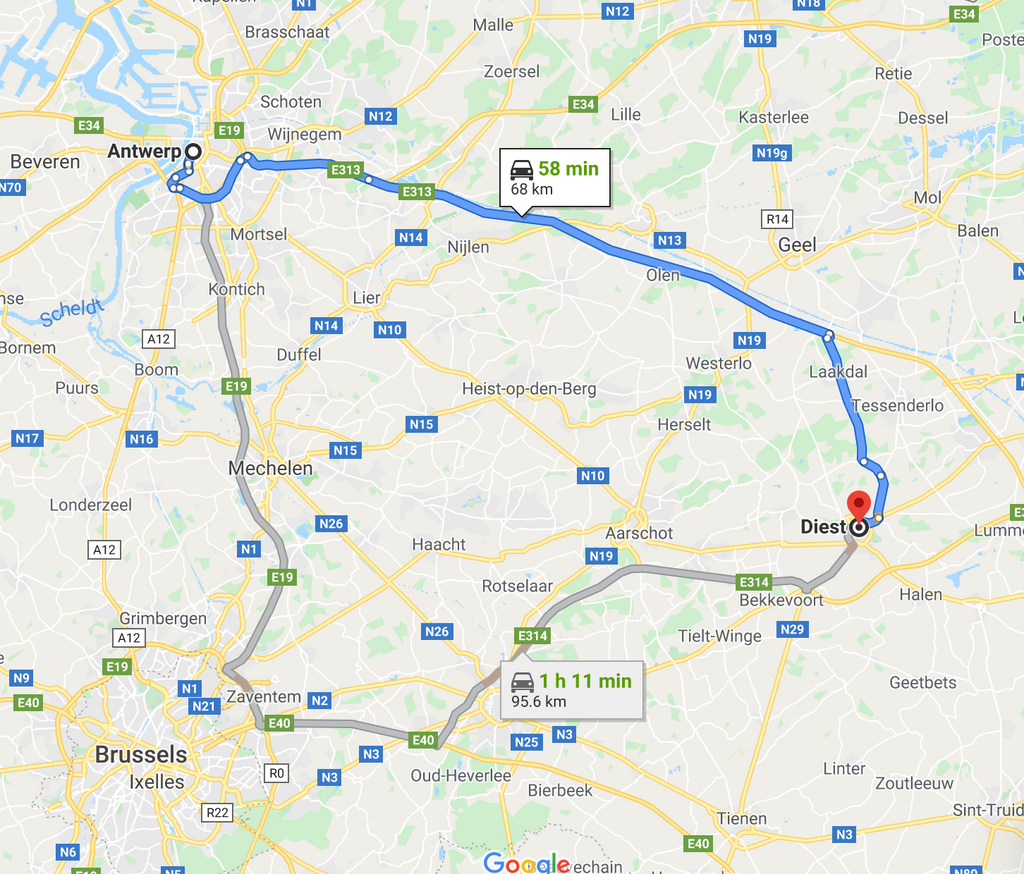 Diest Belgium, googlemaps