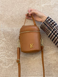 Bolso Piel Cilindro Beig Personalizado