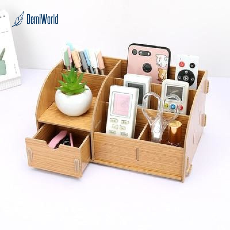 Diy Wood Desk Stationery Holders With Drawer Organizer Office
