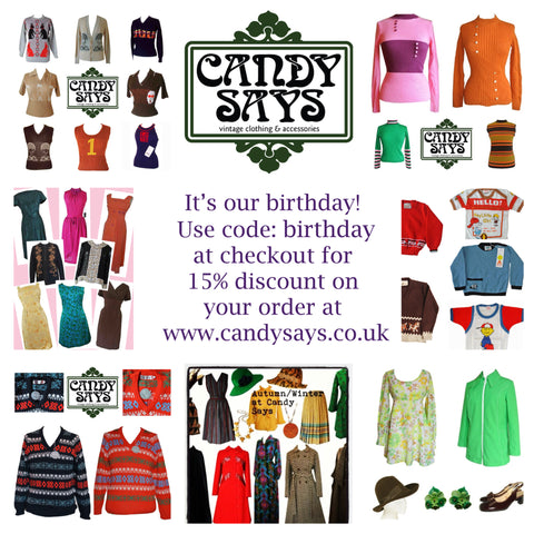Candy Says Vintage Clothing 10th birthday