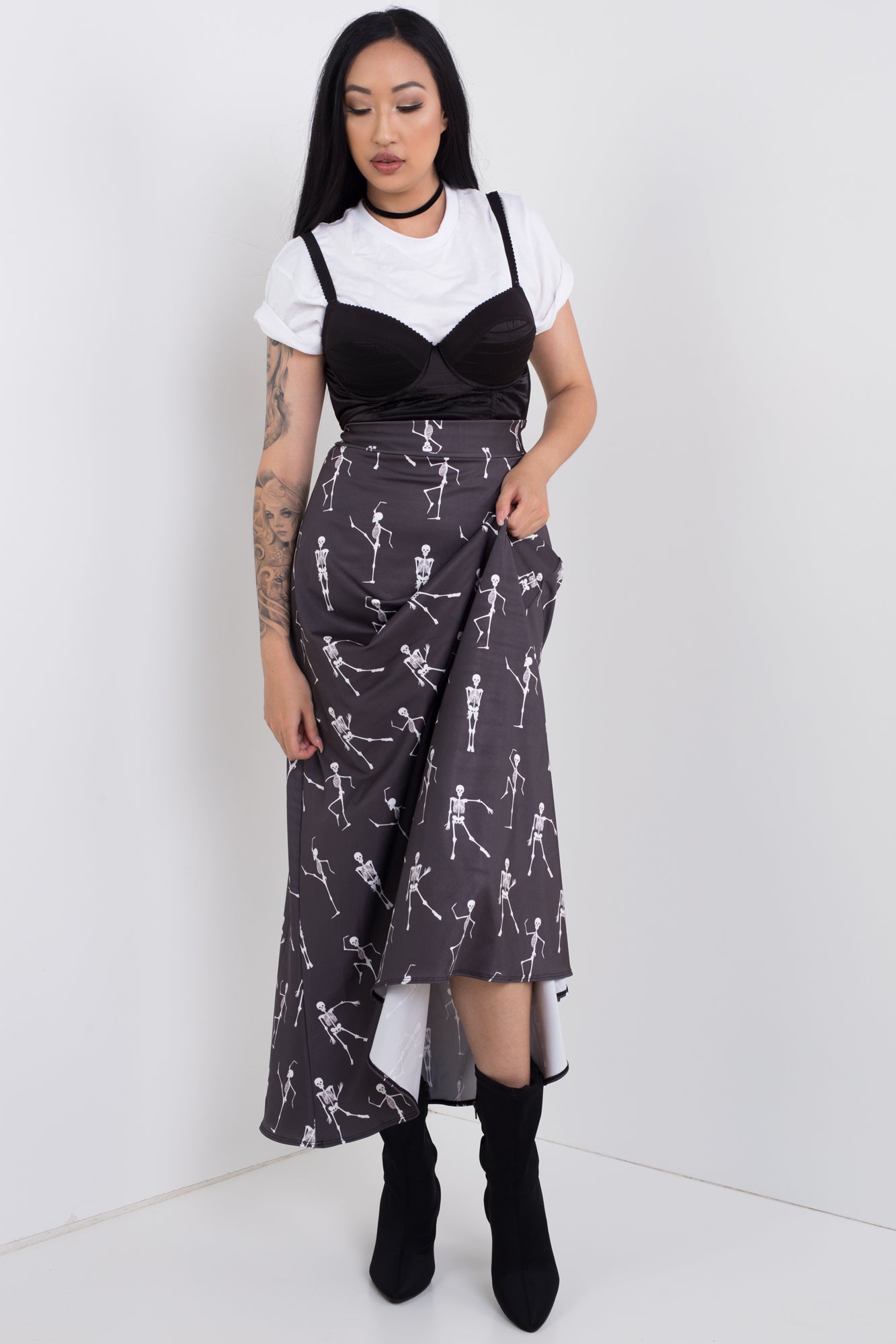 Skeleton Boogie Maxi Skirt