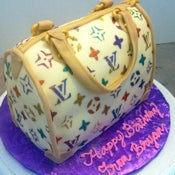 Custom LV Stencil Cake