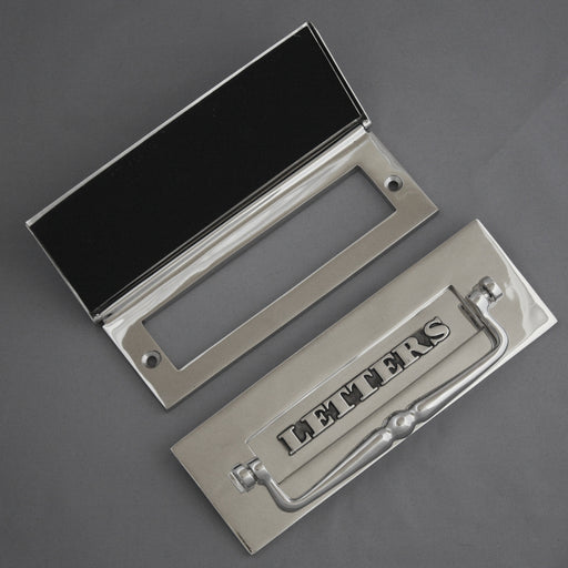 Classic Victorian Nickel Letterbox, Clapper & Tidy