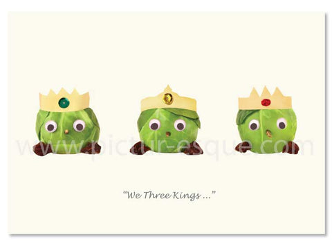 We Three Kings quirky sprout Christmas card