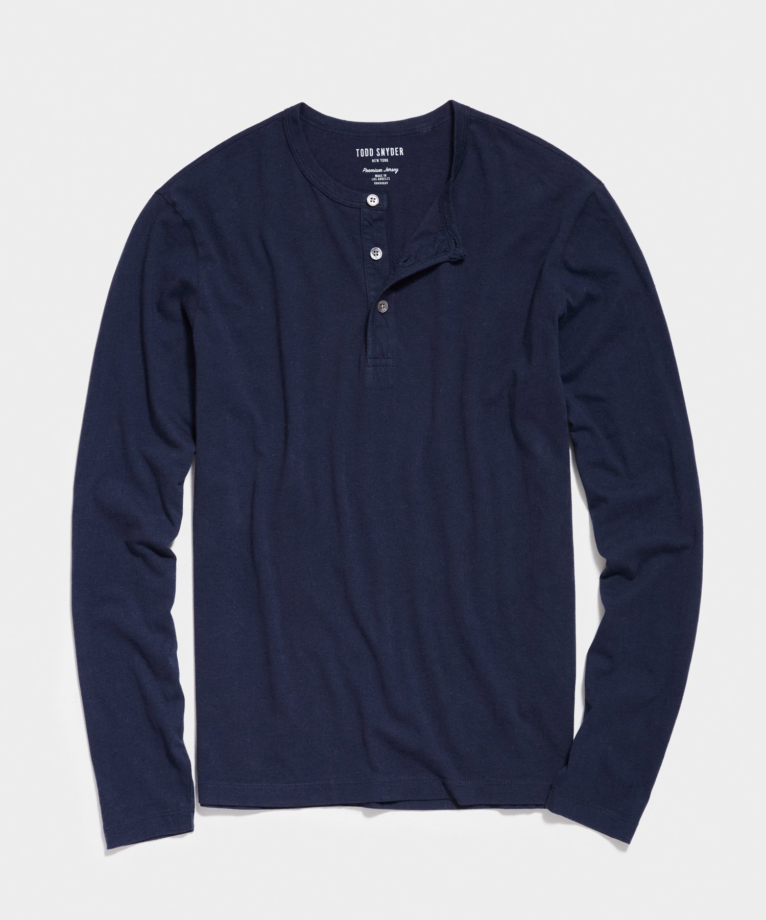 Made in L.A. Long Sleeve Premium Jersey Henley in Navy