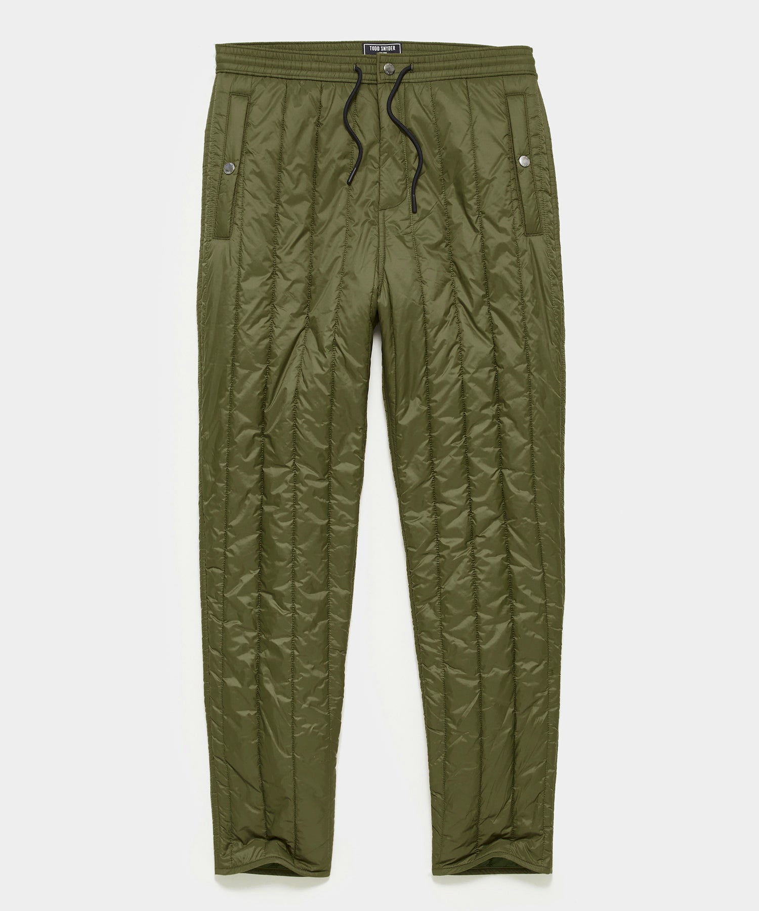 Italian Quilted Liner Pant in Olive