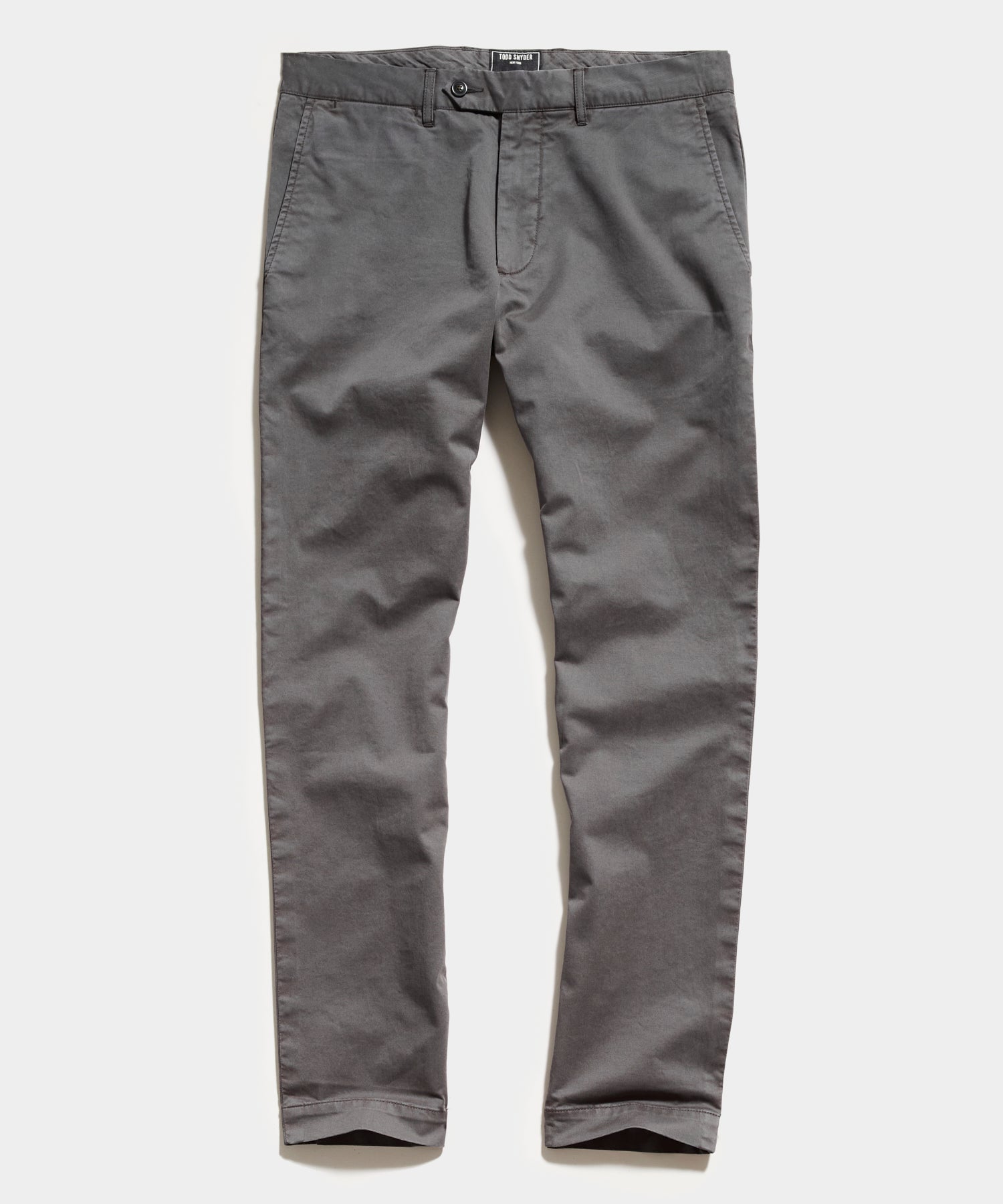 Slim Fit Tab Front Stretch Chino in Dark Coal