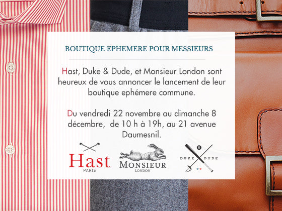 Boutique éphémère pour hommes