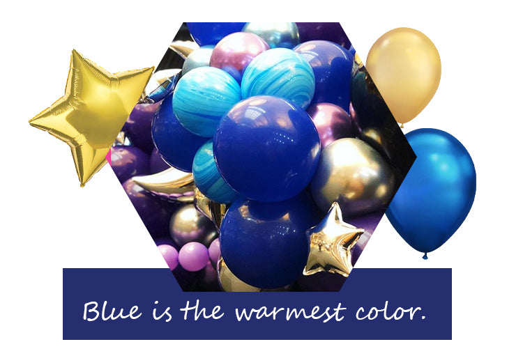 Blue and gold balloon garland - Badass Balloon Co