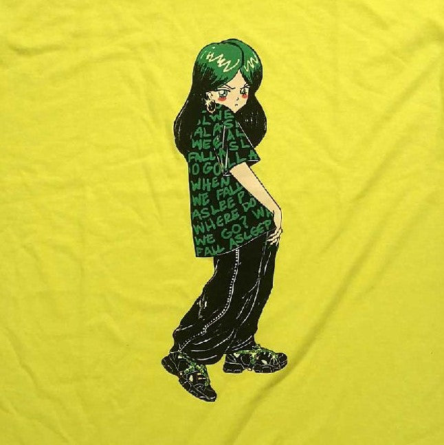 Billie Eilish Anime Green T-Shirt – ShirtsNThingsAZ