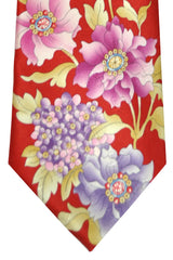 Leonard Tie Red Cream Pink Floral Necktie